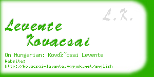 levente kovacsai business card